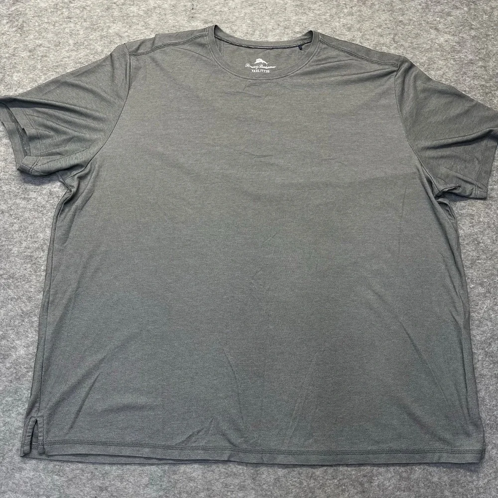 Tommy Bahama T-Shirt Mens XXXL Short Sleeve Breathable Poly Blend Grey Solid